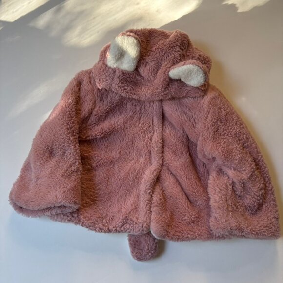 Pink Fuzzy Teddy Hooded Jacket with Ears Kids 3-4Y - Picture 3 of 9